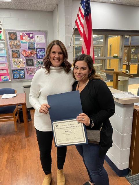 Great Meadows Middle School staff member of the month for October 2023