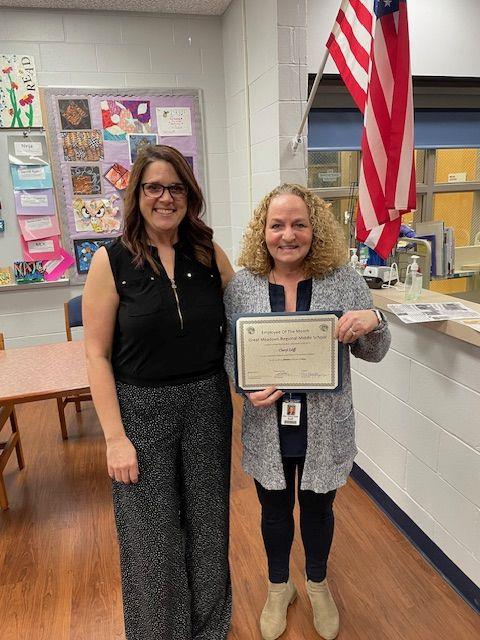 Photo of the Great Meadows Middle School staff member of the month for January 2024.