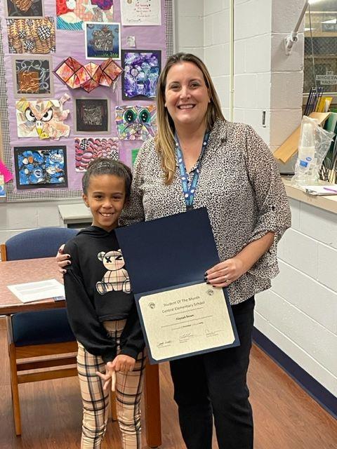 Central Elementary November student of the month