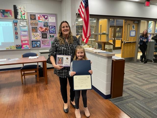 October Student of the month for Central Elementary school.