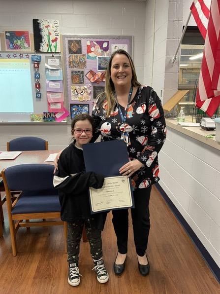 Central School Student of  the month photo.