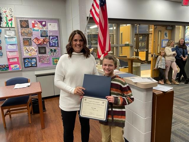 October student of the month for Great Meadows Middle School.