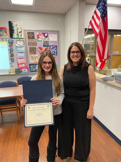 GMMS November student of the month photo