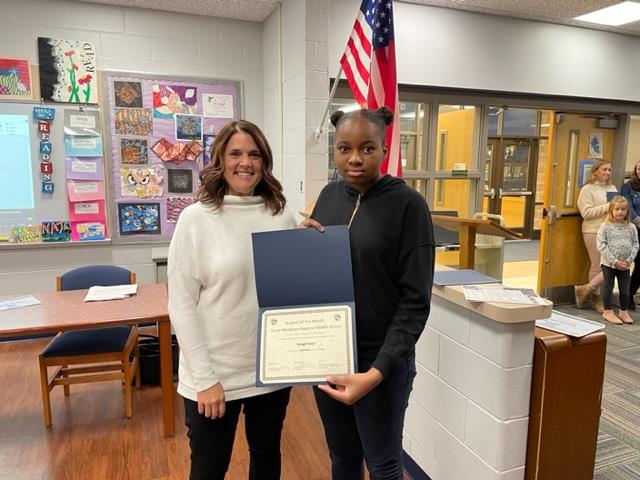 GMMS Student of the Month for September 2023